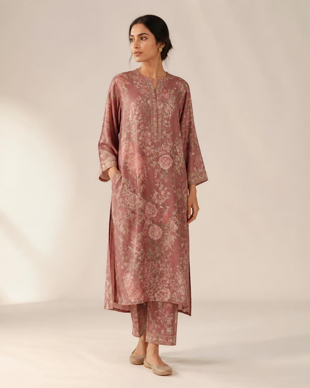 Rosewood printed kurta set from the Nyroka collection